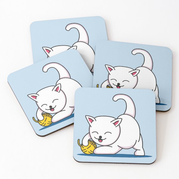 Artikelvorschau, Niedliche Katze spielt mit Wollknäuel – Entzückendes Kätzchen-Cartoon-Design entworfen und verkauft von MerlinWear.