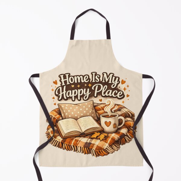 Item preview, Home Is My Happy Place – Cozy Autumn Reading & Tea Illustration designed and sold by blankTeeShirt.