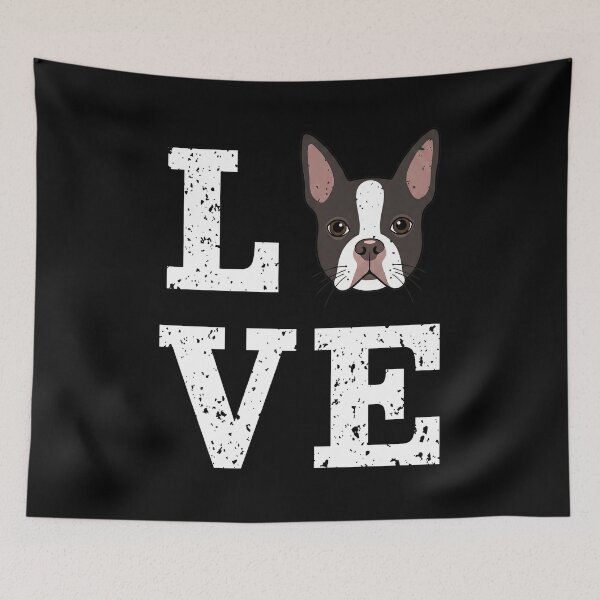 Item preview, LOVE Boston Terrier Dog Breed Grunge Tee designed and sold by Dmo3HarkoArt.
