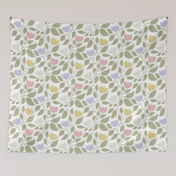 Item preview, floral vine pastel pattern designed and sold by Lockets Little Notes.