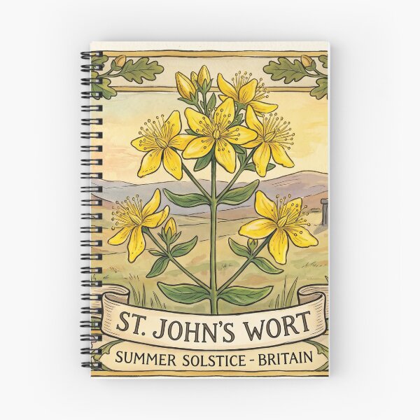 Item preview, St. John's Wort at Stonehenge | Midsummer Solstice Botanical Art designed and sold by Englandbear.