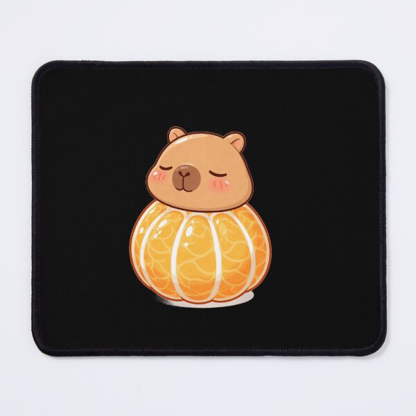 Item preview, Kawaii Capybara in a Tangerine - Cute Chibi Capy Orange Fruit Art designed and sold by Trendora90.