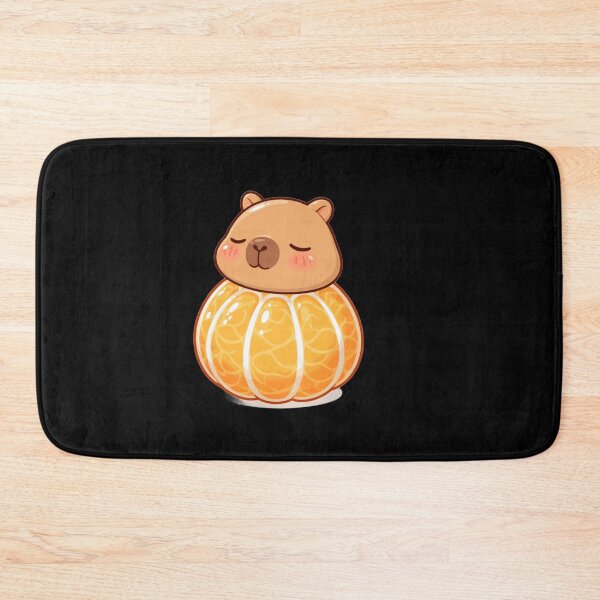 Item preview, Kawaii Capybara in a Tangerine - Cute Chibi Capy Orange Fruit Art designed and sold by Trendora90.