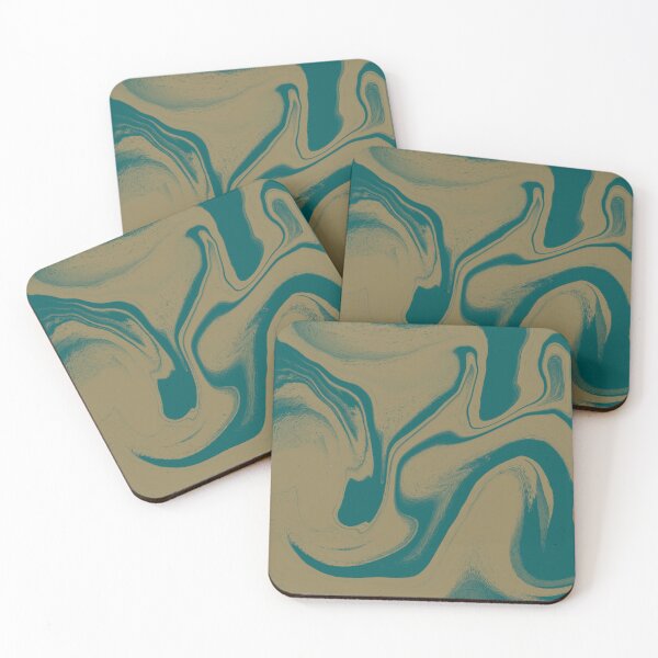 Item preview, Teal & Bronze Ocean Flow: Abstract Liquid Marble Art designed and sold by CaramelCo.