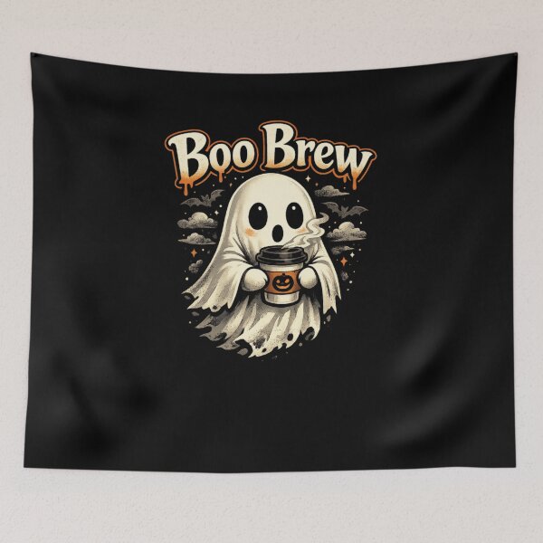 Item preview, Boo Brew Cute Ghost Coffee Halloween Aesthetic Design designed and sold by MotylekAnia.