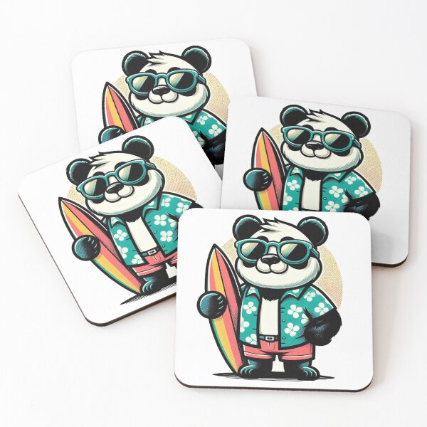 Item preview, Retro Surfer Panda Bear designed and sold by Retro@nimals.