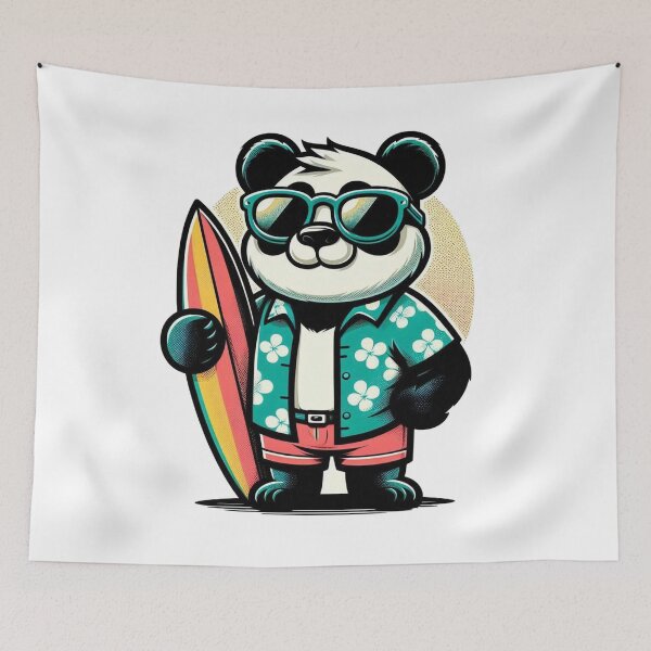 Item preview, Retro Surfer Panda Bear designed and sold by Retro@nimals.