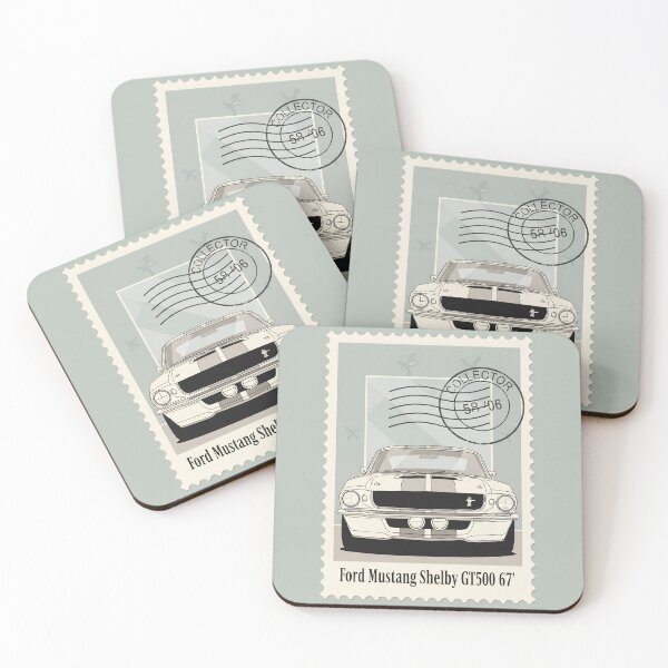 Item preview, 1967 Ford Mustang Shelby GT500 Classic Muscle Car Vintage Stamp Art designed and sold by Motorline44.