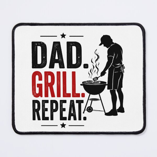 Item preview, Dad Grill Repeat Funny BBQ Design designed and sold by WikaKowalczyk.