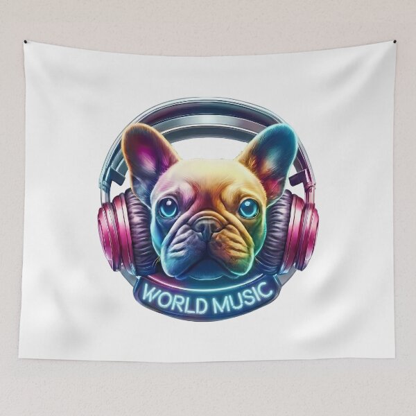 Item preview, Neon Frenchie – World Music Day designed and sold by Art-Arcade6.