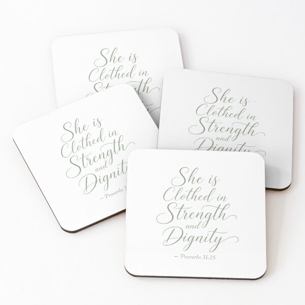 Item preview, She is Clothed in Strength and Dignity Proverbs 31:25 Christian Woman Gift Art designed and sold by ebocraft.