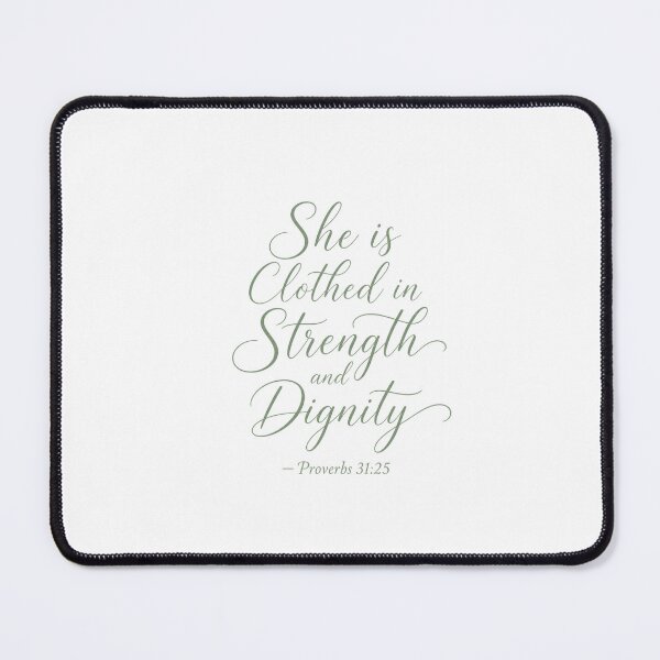 Item preview, She is Clothed in Strength and Dignity Proverbs 31:25 Christian Woman Gift Art designed and sold by ebocraft.