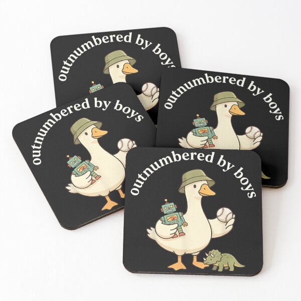 Item preview, Outnumbered By Boys Funny Goose Mom With Dinosaur Baseball And Robot designed and sold by MariCanal.