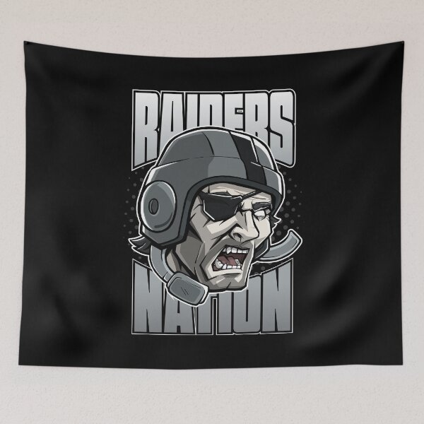 Item preview, Raider Nation Warrior - Silver and Black Pirate Mascot Art designed and sold by Canache.