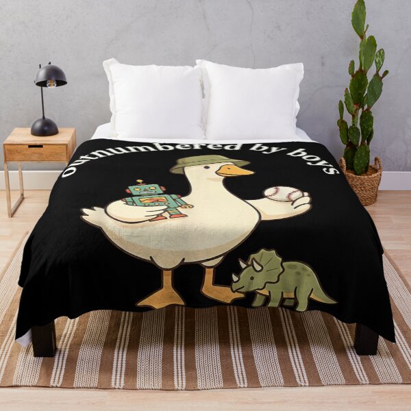 Item preview, Outnumbered By Boys Funny Goose Mom With Dinosaur Baseball And Robot designed and sold by MariCanal.