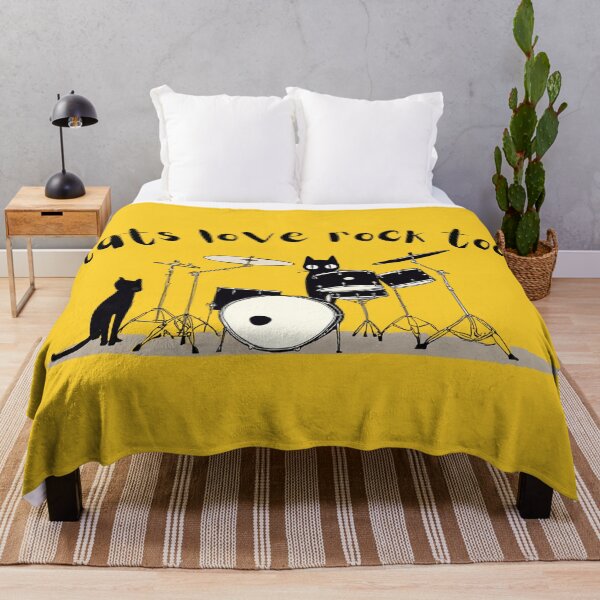 Item preview, Cute Black Cat Playing Drums Rock Band Tee - Music Lover Outfit designed and sold by illeN-Art-World.