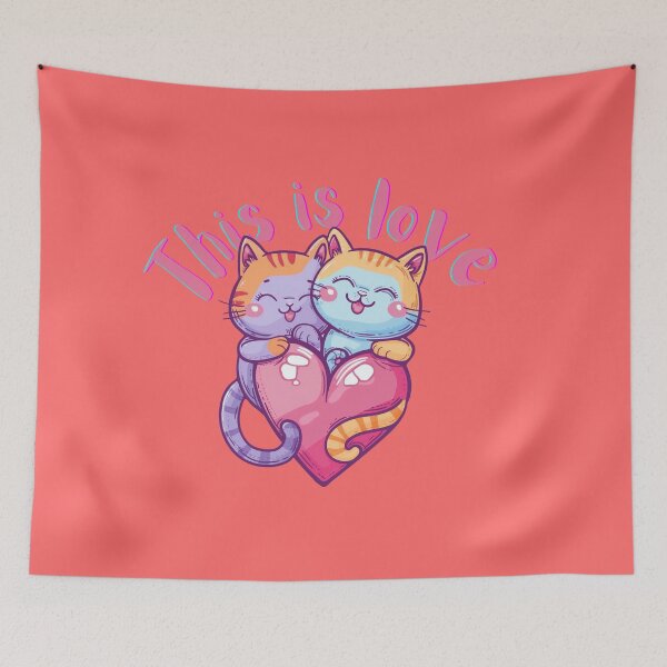 Item preview, Retro Y2K Aesthetic Cats Love Graphic T-Shirt - Trendy Valentine's Day Outfit designed and sold by illeN-Art-World.