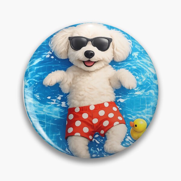 Item preview, Cute Summer Pool Dog Sticker | Funny Sunglasses Puppy Aesthetic Sticker designed and sold by Bysma.