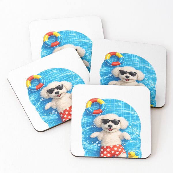 Item preview, Cute Summer Pool Dog Sticker | Funny Sunglasses Puppy Aesthetic Sticker designed and sold by Bysma.
