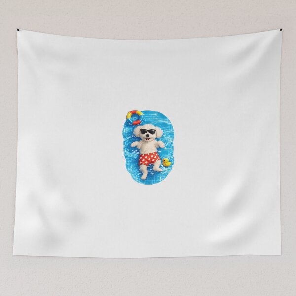 Item preview, Cute Summer Pool Dog Sticker | Funny Sunglasses Puppy Aesthetic Sticker designed and sold by Bysma.