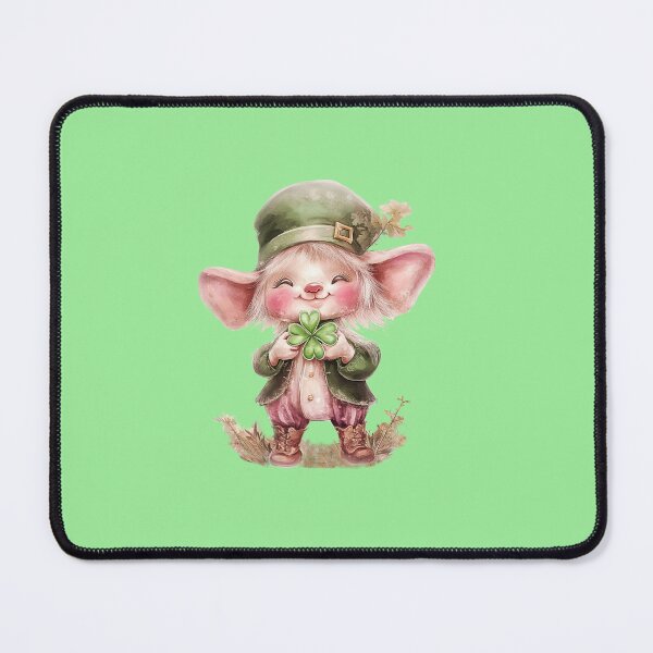 Item preview, Adorable Fairytale Gnome Holding Shamrock - St. Patrick's Day Art designed and sold by illeN-Art-World.