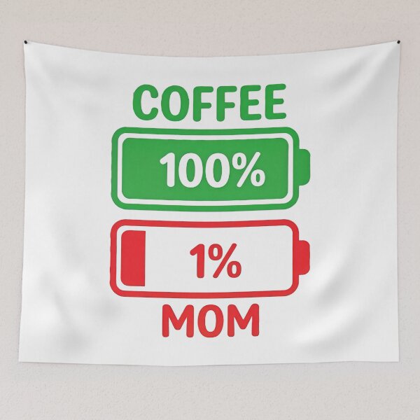 Item preview, Funny Coffee Powered Tired Mom Battery Graphic designed and sold by Silent Watch Threads..