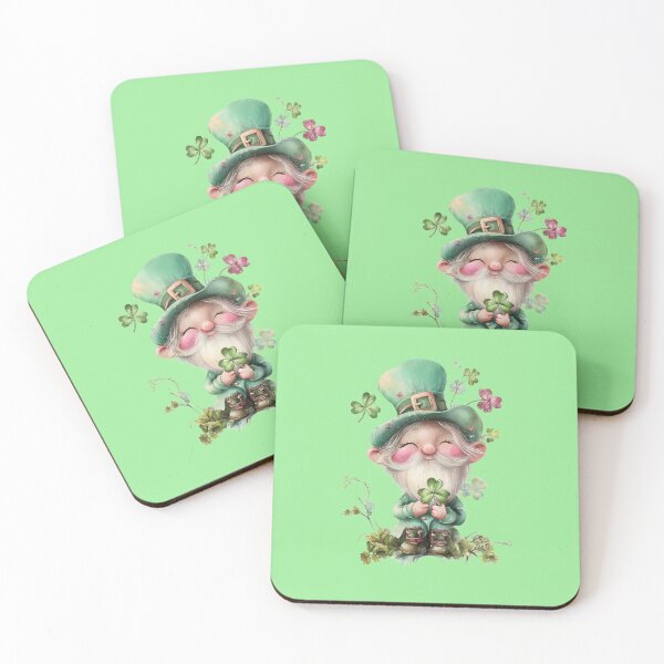 Item preview, Cute Watercolor Little Leprechaun with Lucky Clover designed and sold by illeN-Art-World.