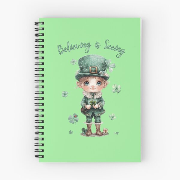 Item preview, Baby Leprechaun with Text Believing is Seeing - St. Patrick's Day Watercolor Art designed and sold by illeN-Art-World.