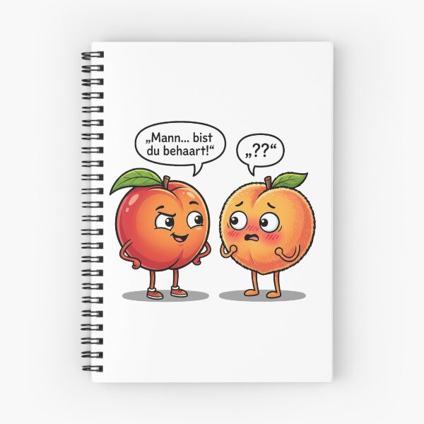 Artikelvorschau, Glatt vs. Flauschig – Lustige Pfirsich‑Illustration entworfen und verkauft von Herzbaumatelier.