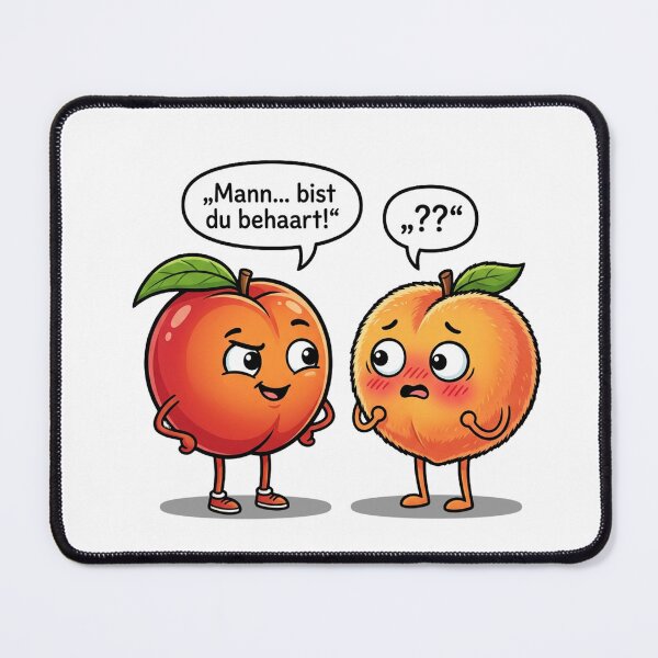 Item preview, Smooth vs. Fluffy – Funny Peach Illustration designed and sold by Herzbaumatelier.