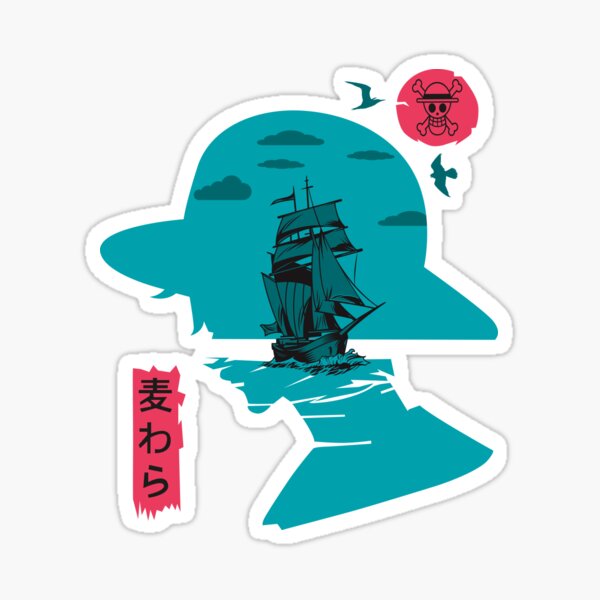 Item preview, neo-japonesa ONE PIECE  misturando cultura pirata com design gráfico moderno inspirado em anime e streetwear. designed and sold by Slame Graphic Studio.