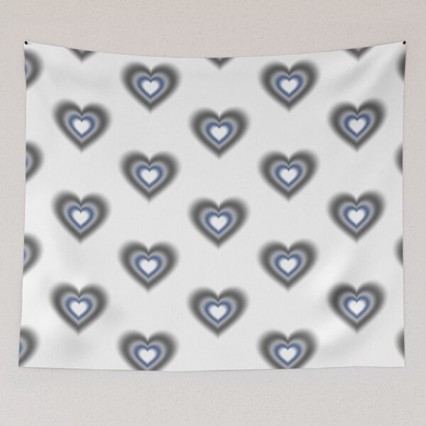 Item preview, Black and dark blue blurry hearts designed and sold by serenebookworm.