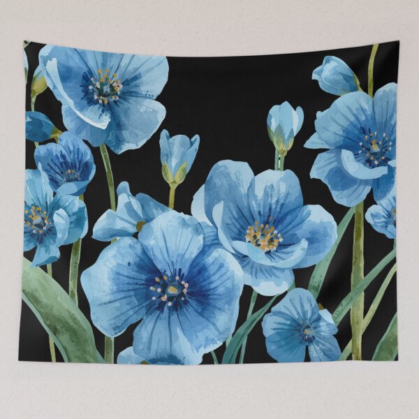 Item preview,  Blue flowers watercolor  designed and sold by uunaa.