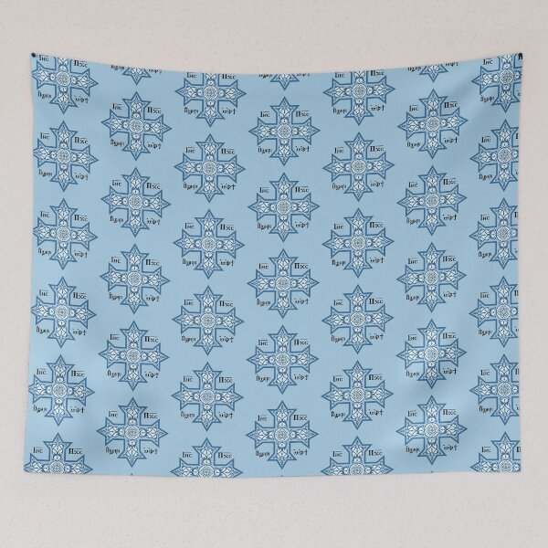 Item preview, Coptic Cross Blue Icon designed and sold by sifis.