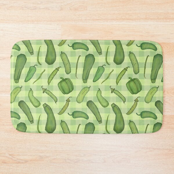 Item preview, Green Gingham veggie print, garden vegetable illustrations designed and sold by EmmaSB-Designs.