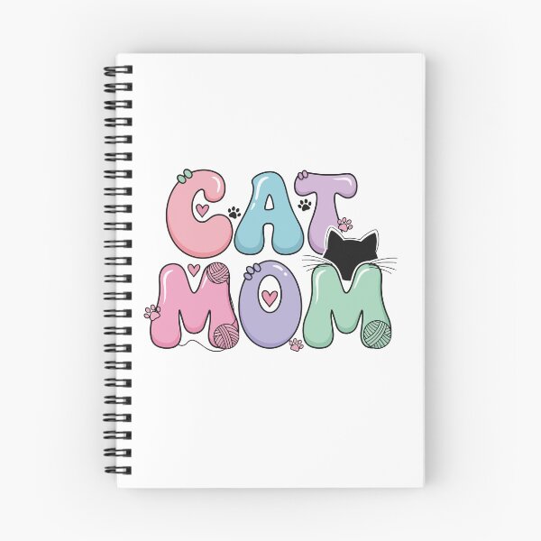 Item preview, Cute Cat Mom Illustrated Typography  Design with wool yarn ball and paws in pastel shades designed and sold by yellowpumkin.