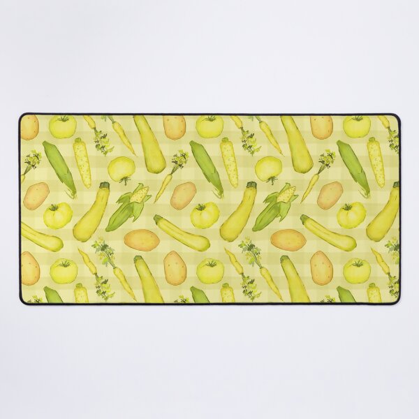 Item preview, Yellow Gingham veggie print, garden vegetable illustrations designed and sold by EmmaSB-Designs.
