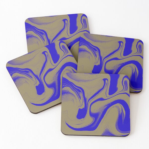 Item preview, Royal Cobalt & Gold Sand: Bold Abstract Liquid Marble designed and sold by CaramelCo.