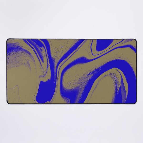 Item preview, Royal Cobalt & Gold Sand: Bold Abstract Liquid Marble designed and sold by CaramelCo.