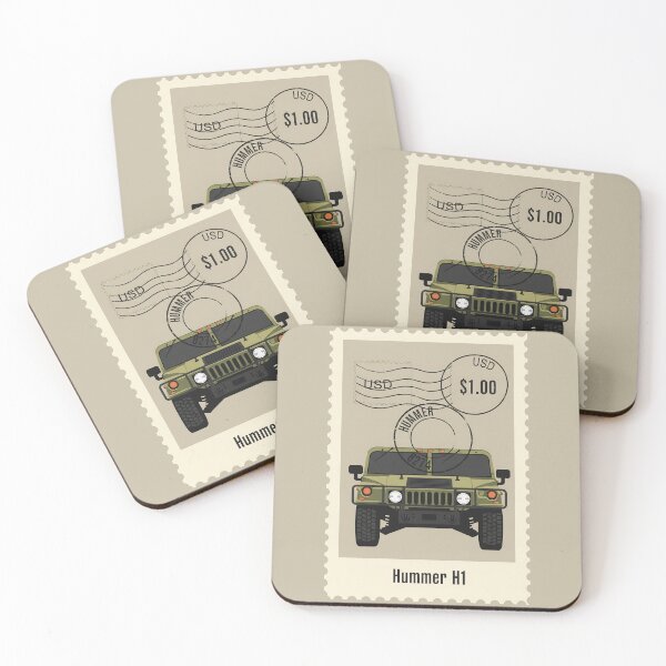Item preview, Hummer H1 Military Off-Road Vintage Postage Stamp Art designed and sold by Motorline44.