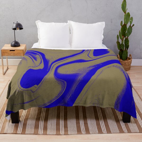 Item preview, Royal Cobalt & Gold Sand: Bold Abstract Liquid Marble designed and sold by CaramelCo.