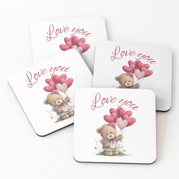 Item preview, Vintage Style Teddy Bear Girl Love You Valentine Gift Graphic designed and sold by illeN-Art-World.