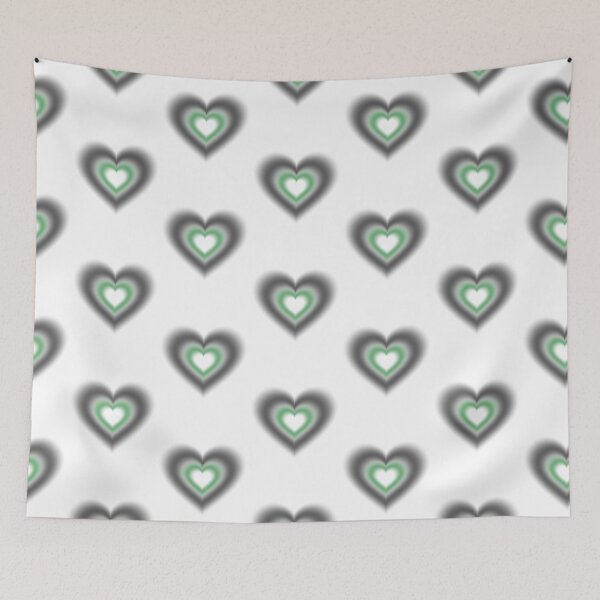 Item preview, Black and dark green blurry hearts designed and sold by serenebookworm.