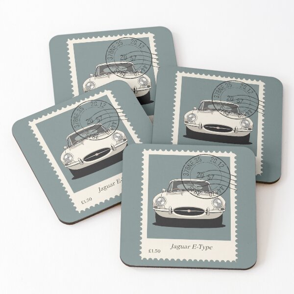 Item preview, Jaguar E-Type Series 1 British Classic Vintage Postage Stamp Art designed and sold by Motorline44.