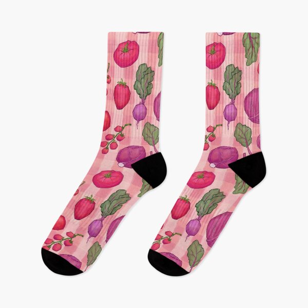 Item preview, Red Gingham veggie print, garden vegetable illustrations designed and sold by EmmaSB-Designs.