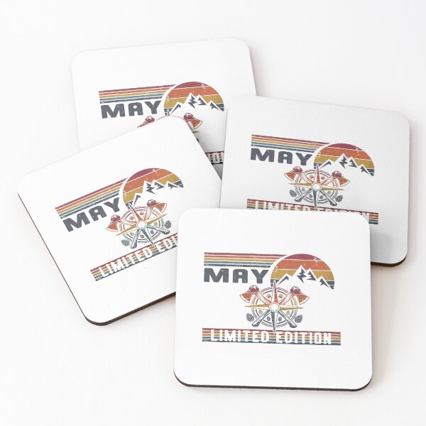Item preview, Retro May Limited Edition - Vintage Sunset Mountain and Adventure Compass Design designed and sold by Colorful-Garden.