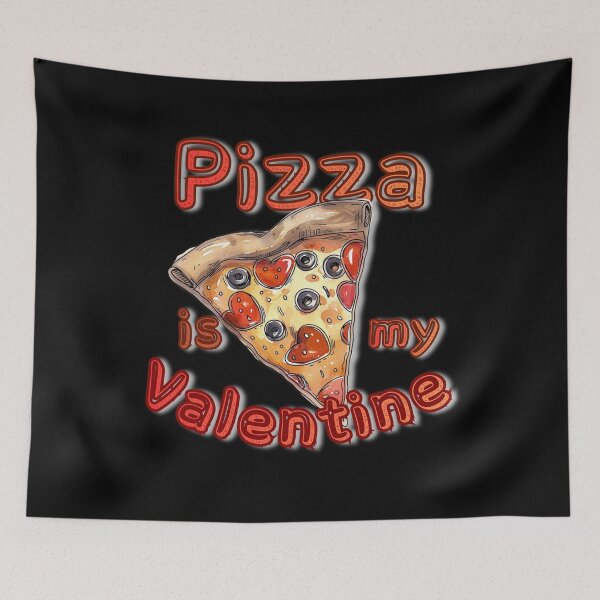 Item preview, Pizza Is My Valentine Heart Shaped Pepperoni Watercolor Art designed and sold by illeN-Art-World.