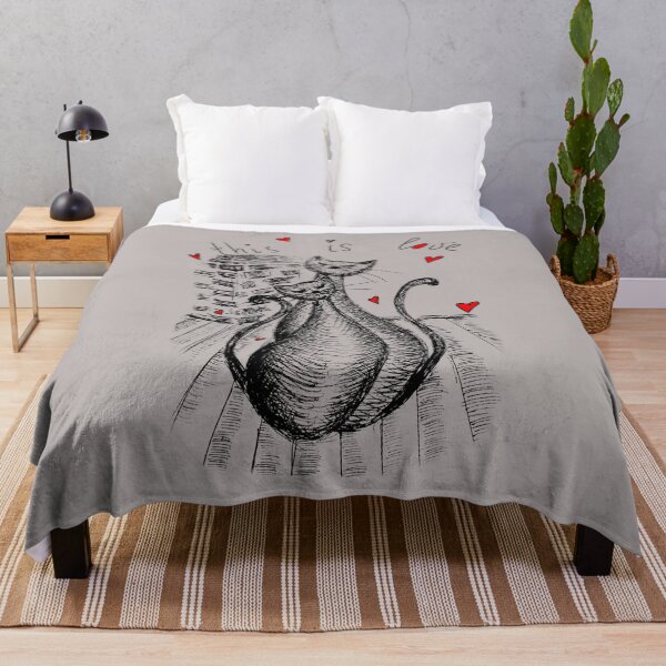 Item preview, Romantic Cats on Rooftop Valentine Watercolor Illustration designed and sold by illeN-Art-World.