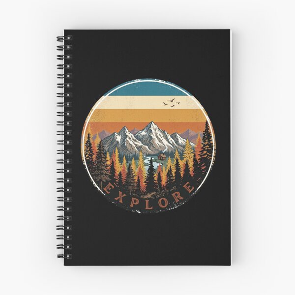 Item preview, Retro Mountain Explore Adventure Badge with Autumn Forest designed and sold by Shopeon Designs.