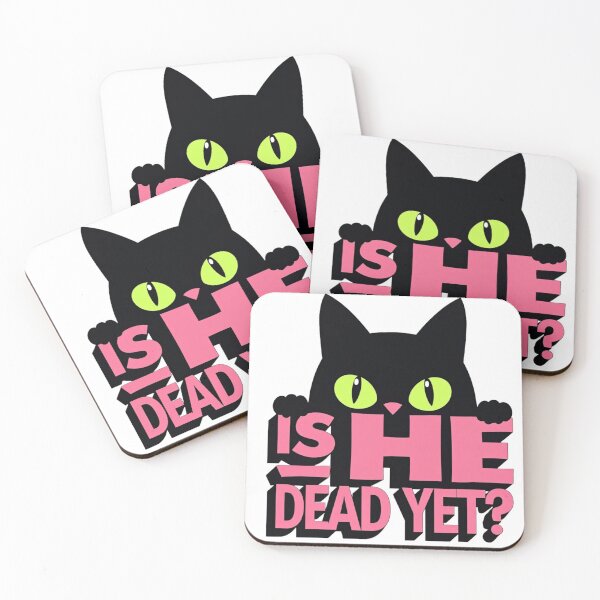Item preview, Curious Black Cat Is He Dead Yet? – Sarcastic Humor and Bold Style designed and sold by Prints by Mat.